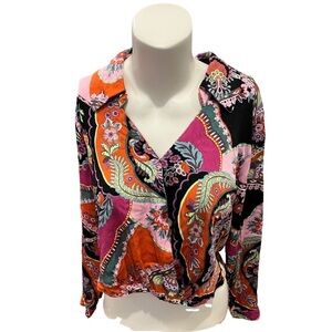 Rachel Zoe floral printed blouse medium